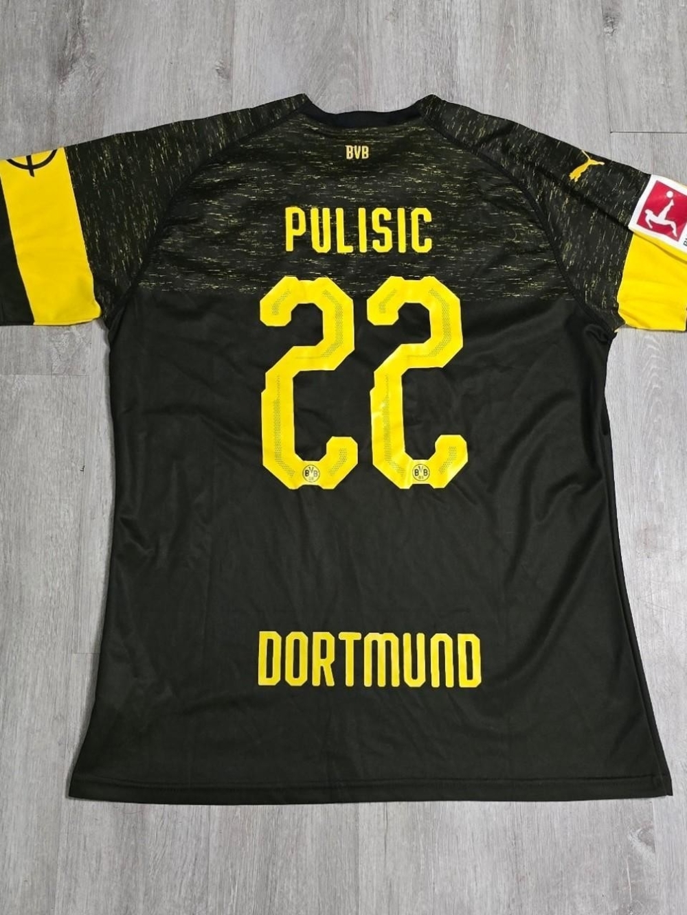 2018/2019 Puma Borussia Dortmund Pulisic 22 Soccer Futbol Jersey Away Kit XL